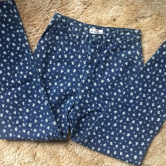 {Vintage Guess} High Waist Cactus Sun Denim Jeans - Picture 6 of 8